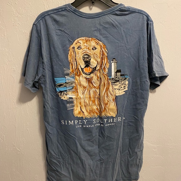 Simply Southern Beach Dog Lighthouse Women’s Graphic T-Shirt Size Small - Picture 1 of 4